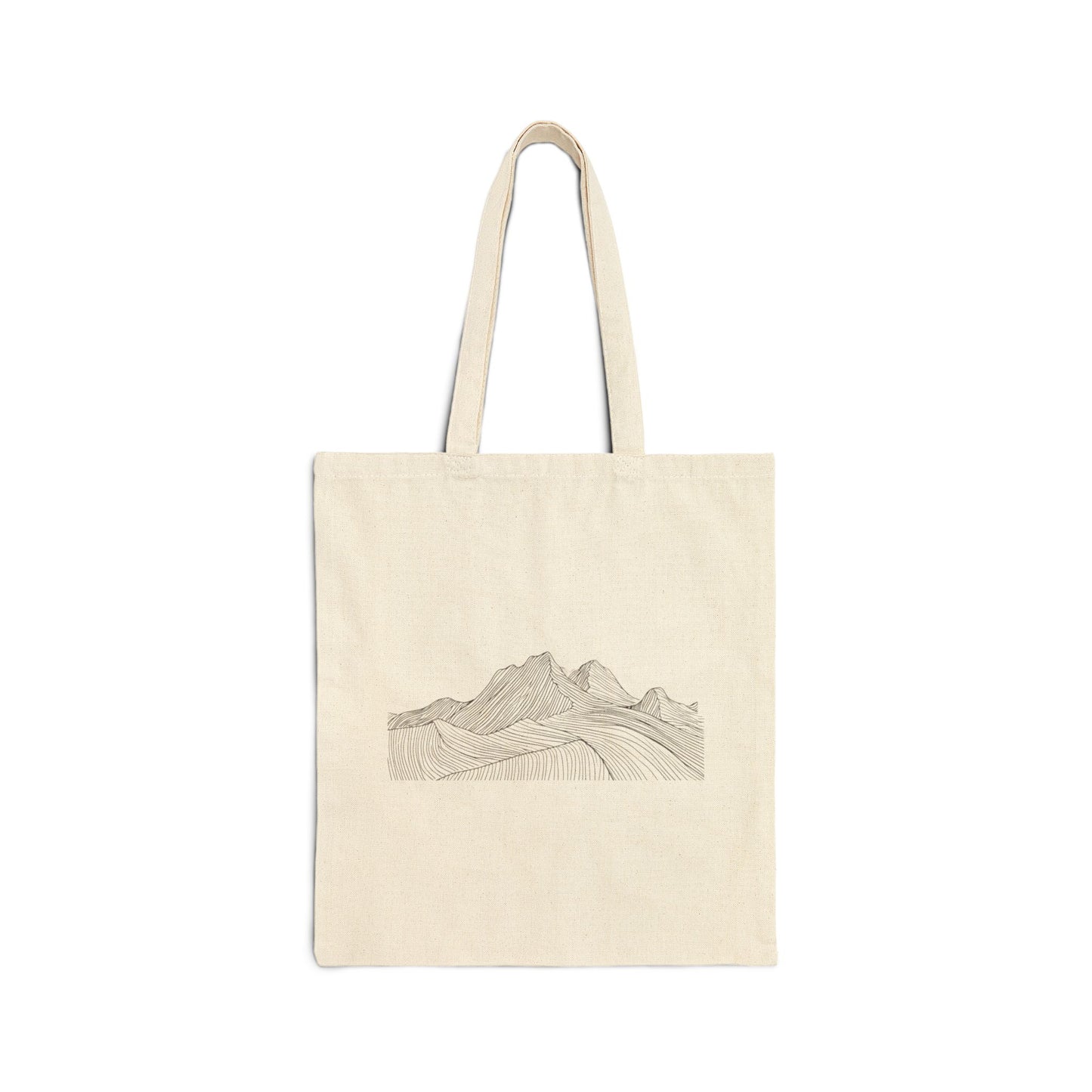 Eco-Friendly Mountain Landscape Cotton Canvas Tote Bag, Reusable Grocery Bag, Beach Bag, Gift for Nature Lovers, Sustainable Fashion